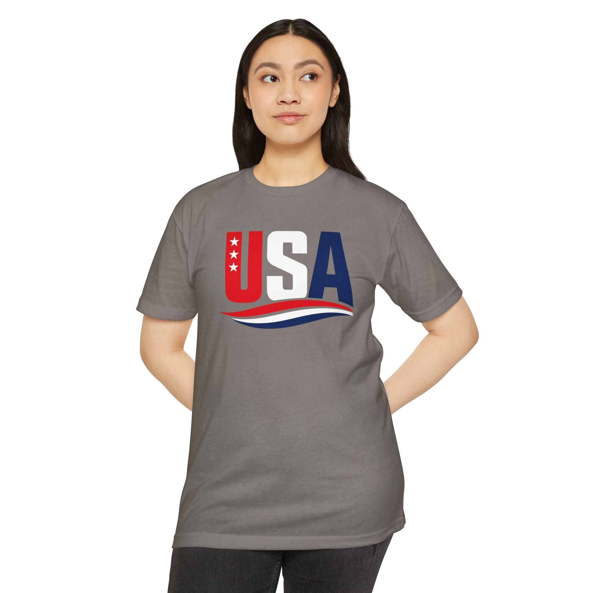 USA Flag Graphic T-Shirt — Patriotic Red White Blue Tee
