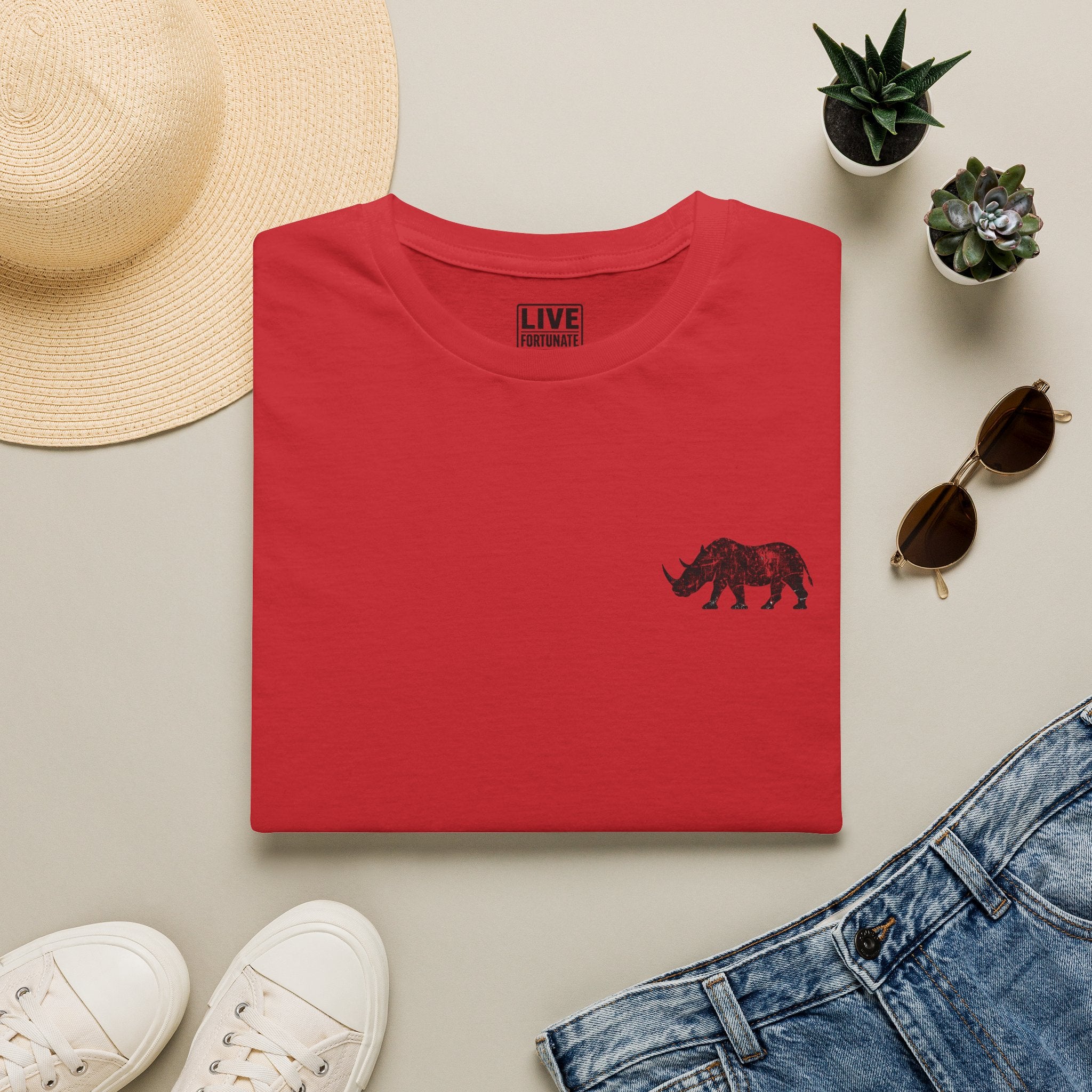 Fortunate AF Rhino Graphic T-shirt Black