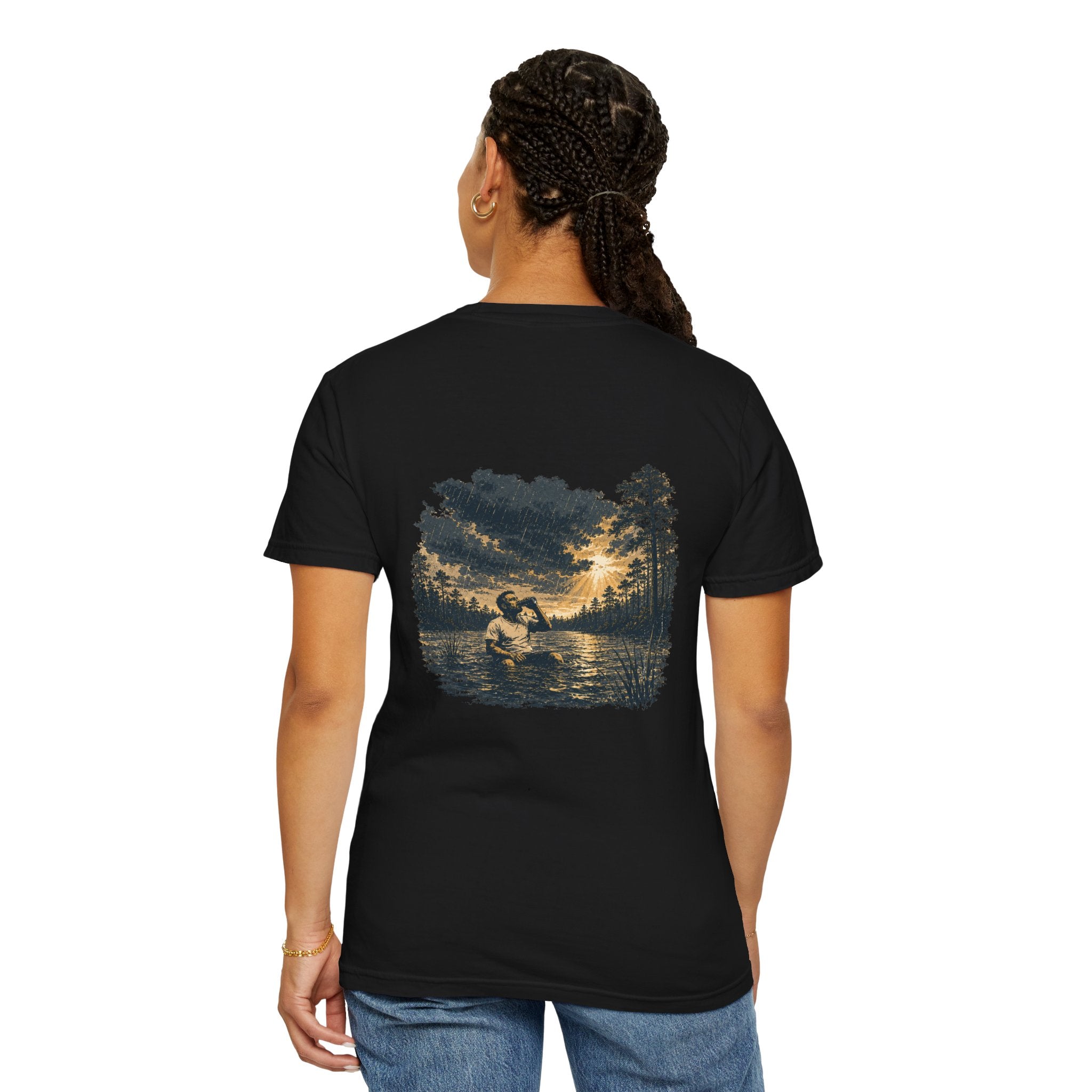 Sunset Vintage T-Shirt — Lake Scene