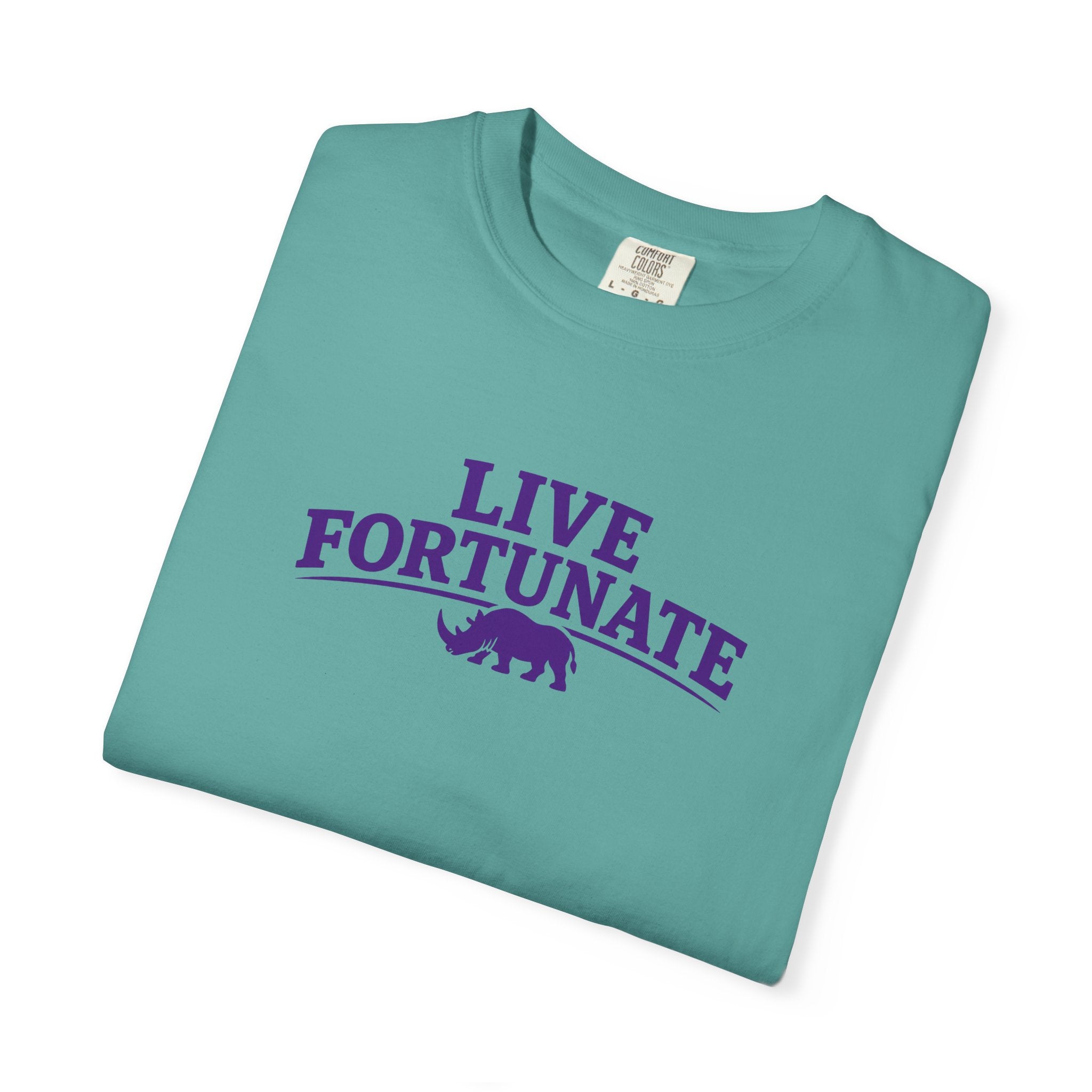 Live Fortunate Rhino Graphic T‑Shirt