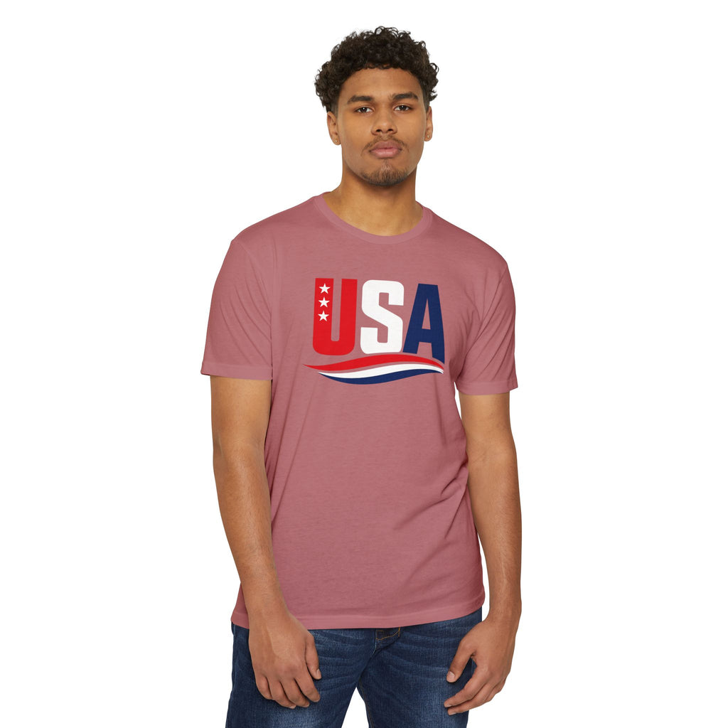 USA Flag Graphic T-Shirt — Patriotic Red White Blue Tee