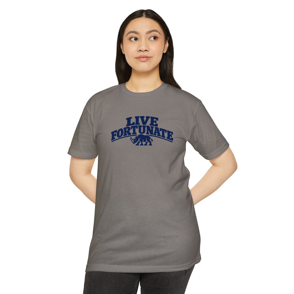 Live Fortunate Rhino Collegiate Tee | Premium Everyday T-Shirt