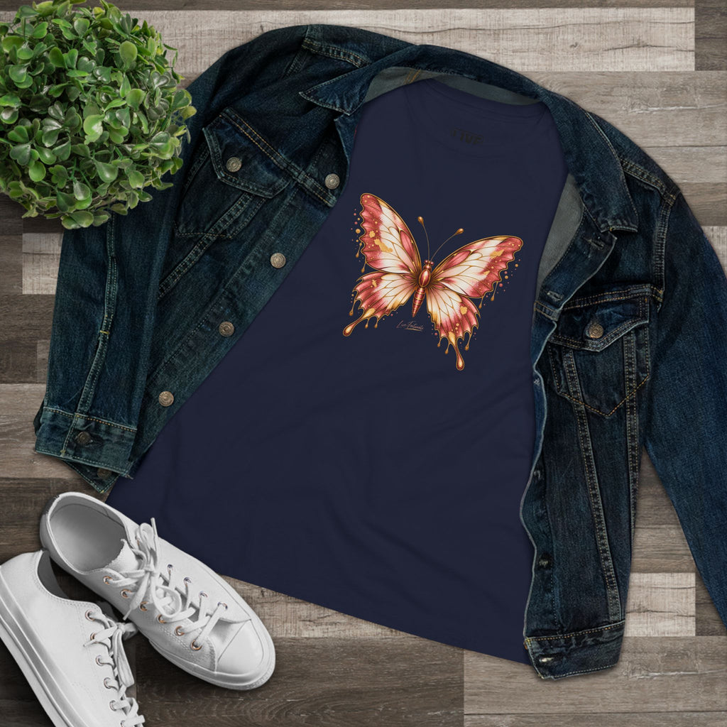Butterfly Graphic Tee — Women's Dusty Rose Butterfly Shirt