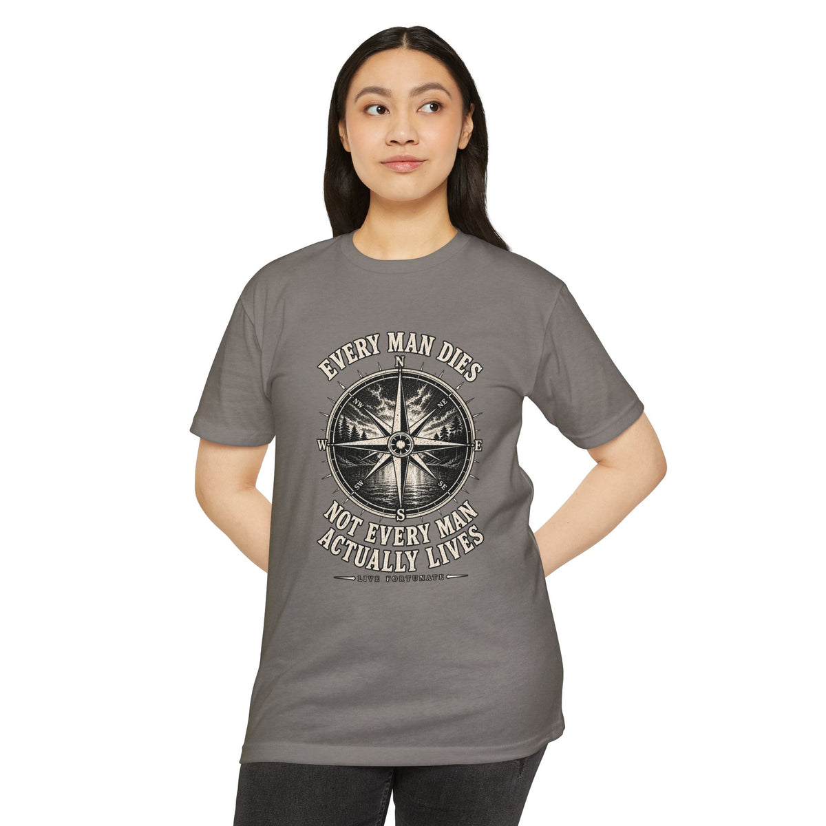"Every Man Dies, Not Every Man Actually Lives" Vintage Nautical Compass Tee