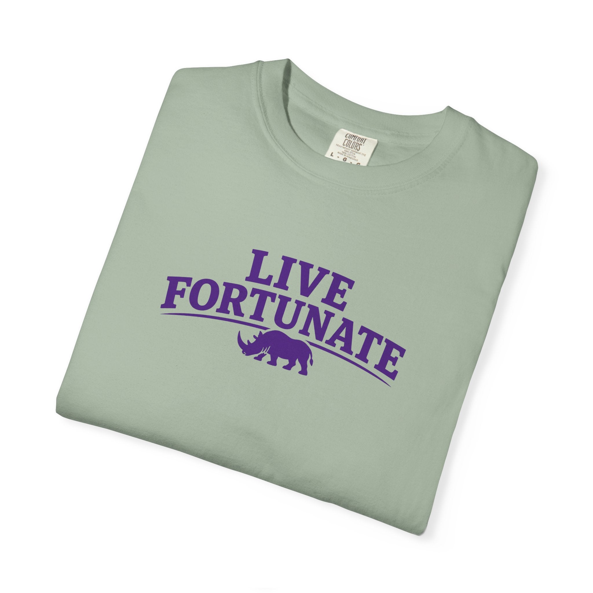 Live Fortunate Rhino Graphic T‑Shirt