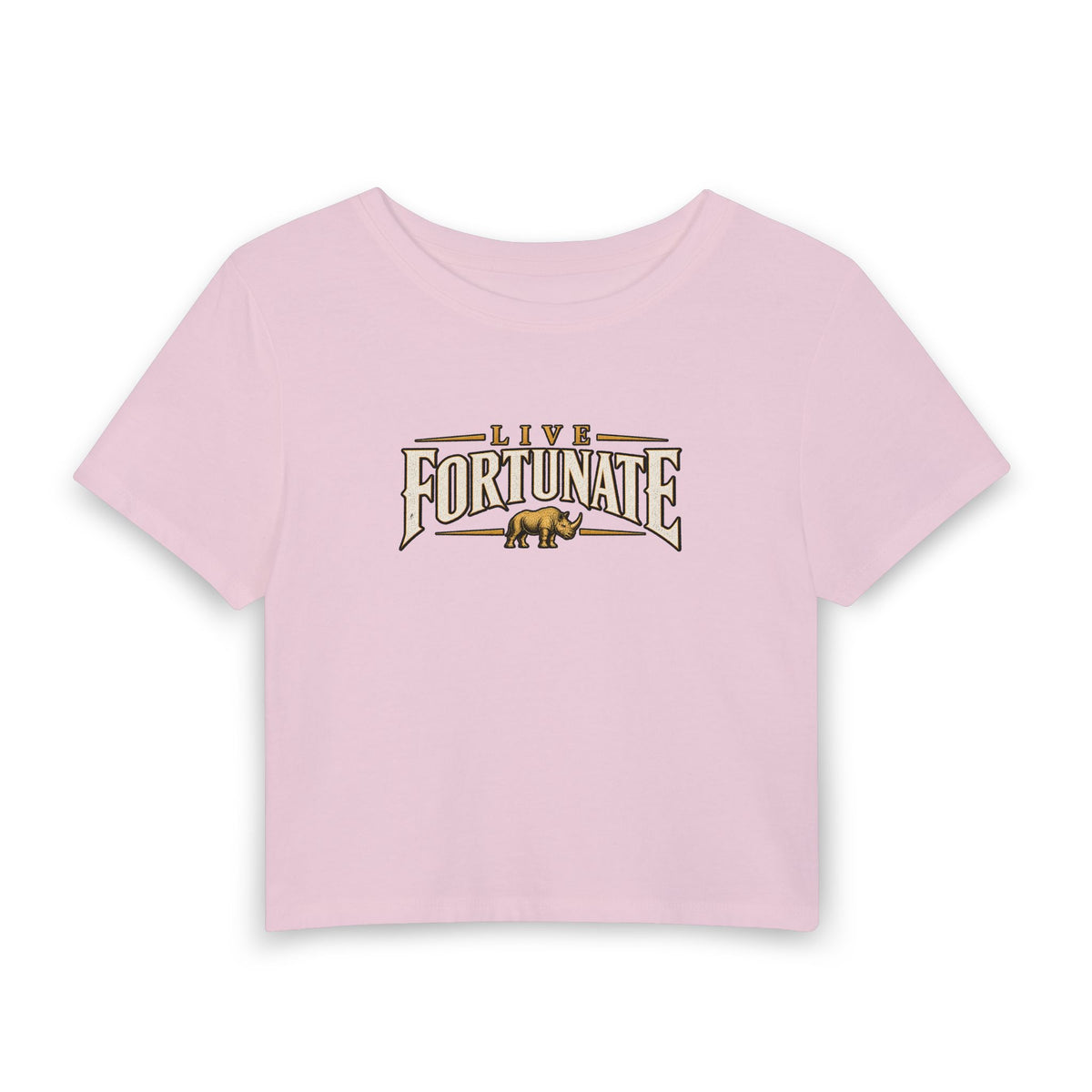 Fortunate Bear Women's Baby Tee — Vintage Rock Graphic Crop Top