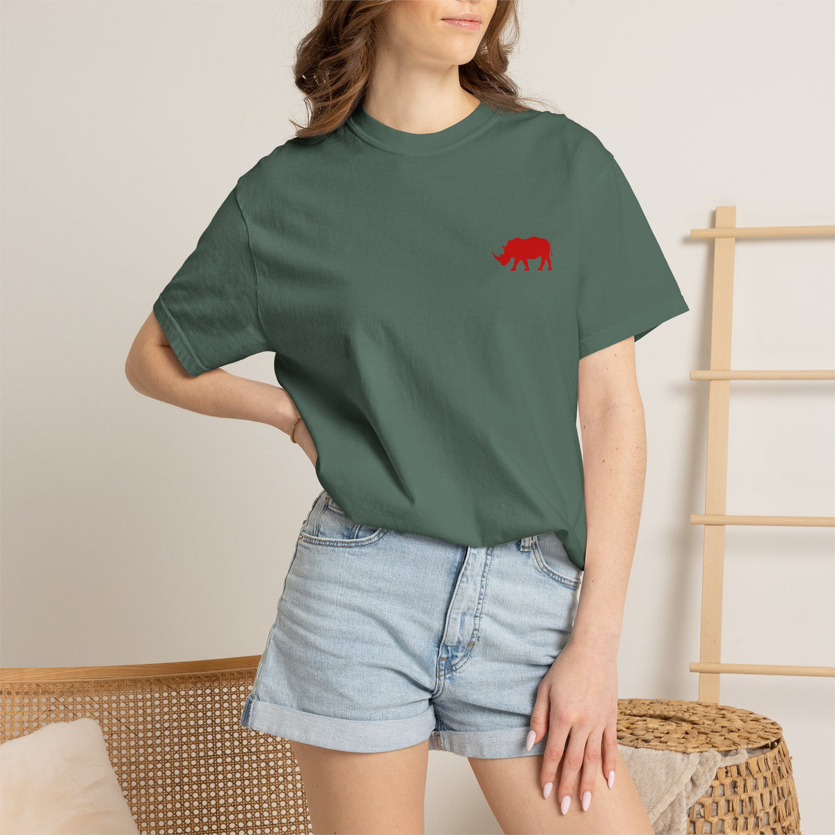 Live Fortunate Rhino T-Shirt — Red Rhino Logo Tee
