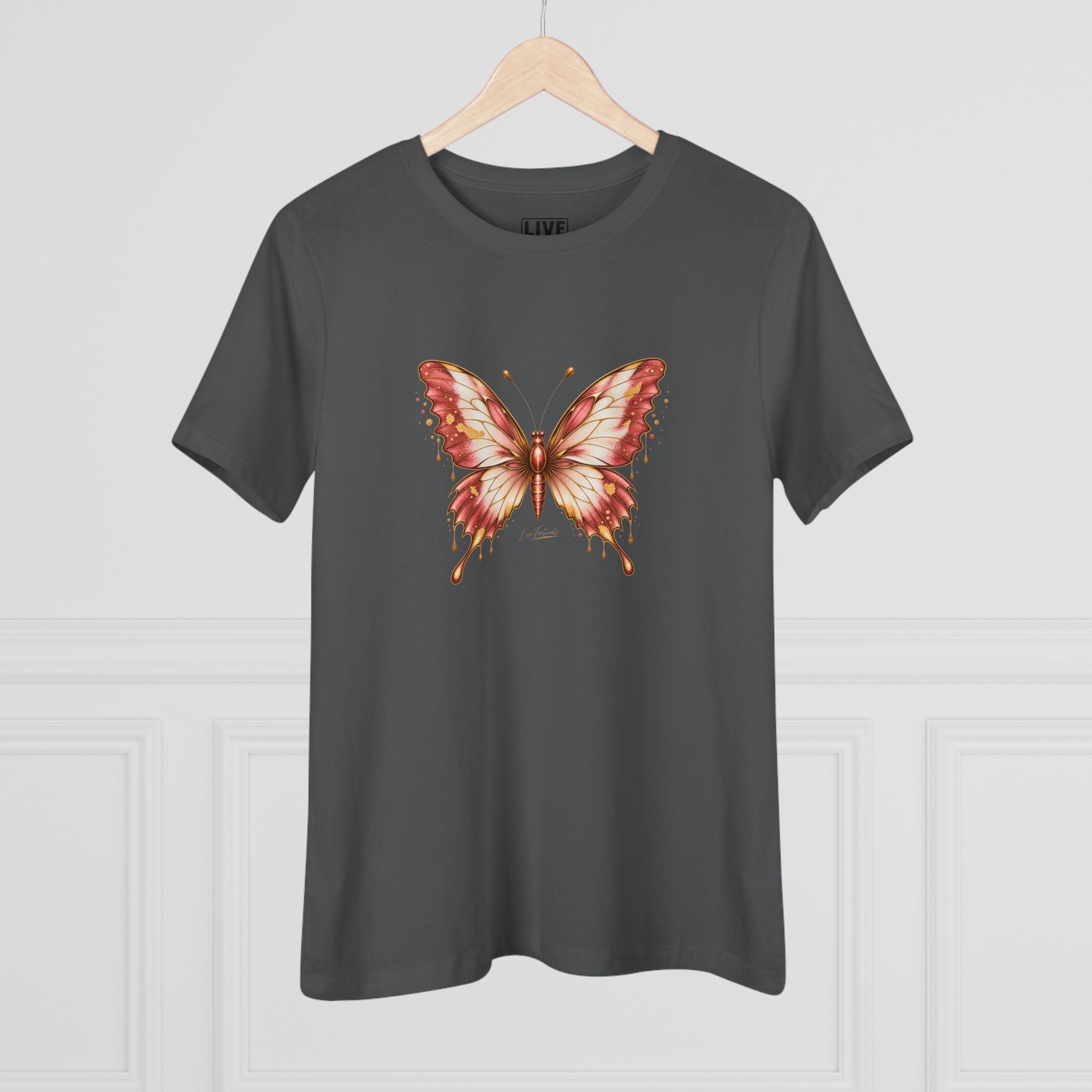Butterfly Graphic Tee — Women's Dusty Rose Butterfly Shirt