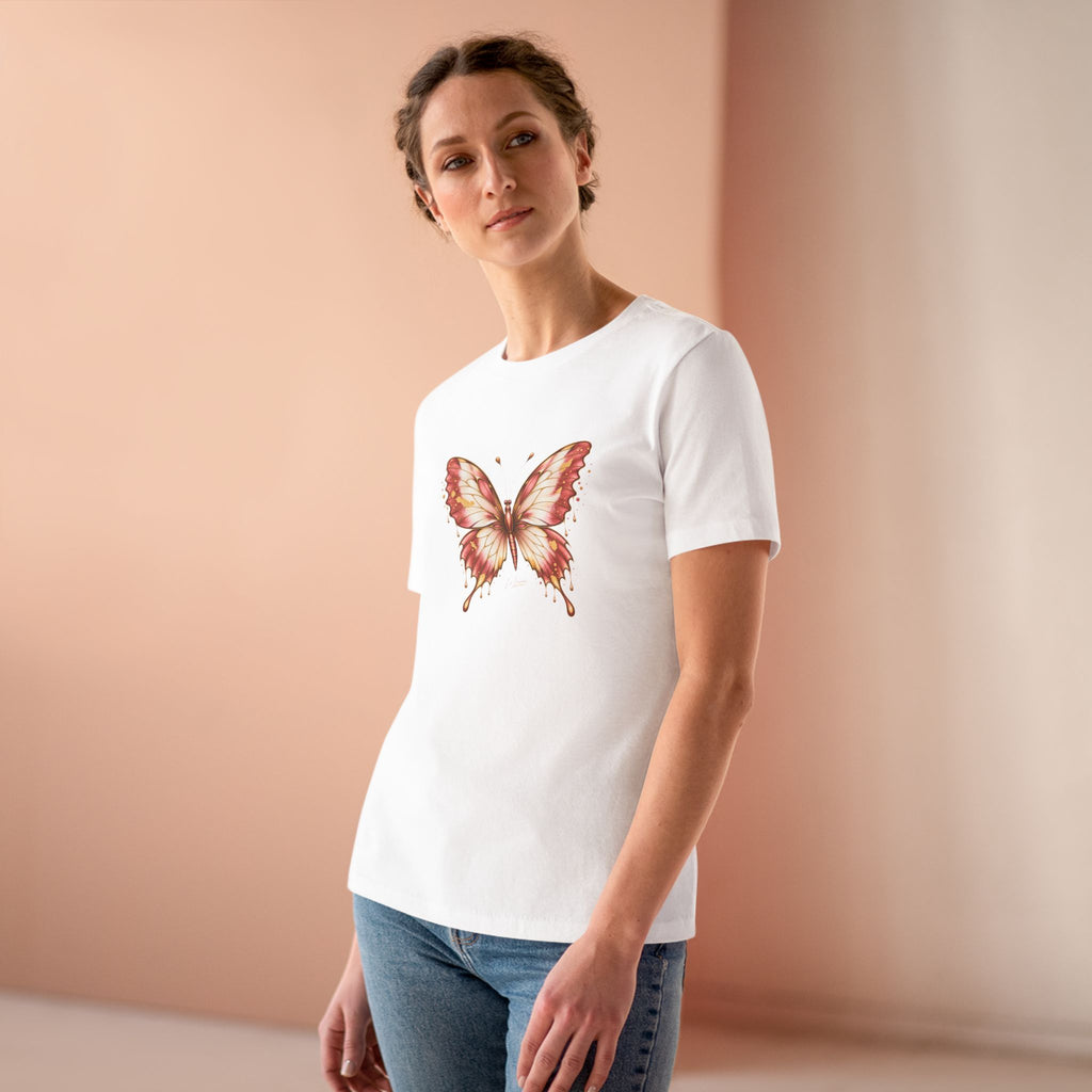 Butterfly Graphic Tee — Women's Dusty Rose Butterfly Shirt