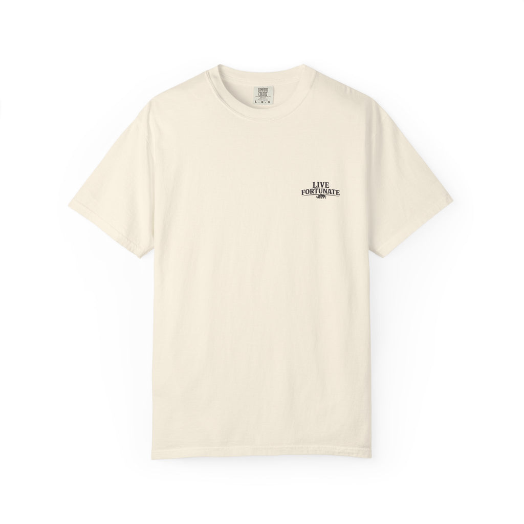Fishing Lake Scene T-Shirt — Vintage Angler Silhouette Tee