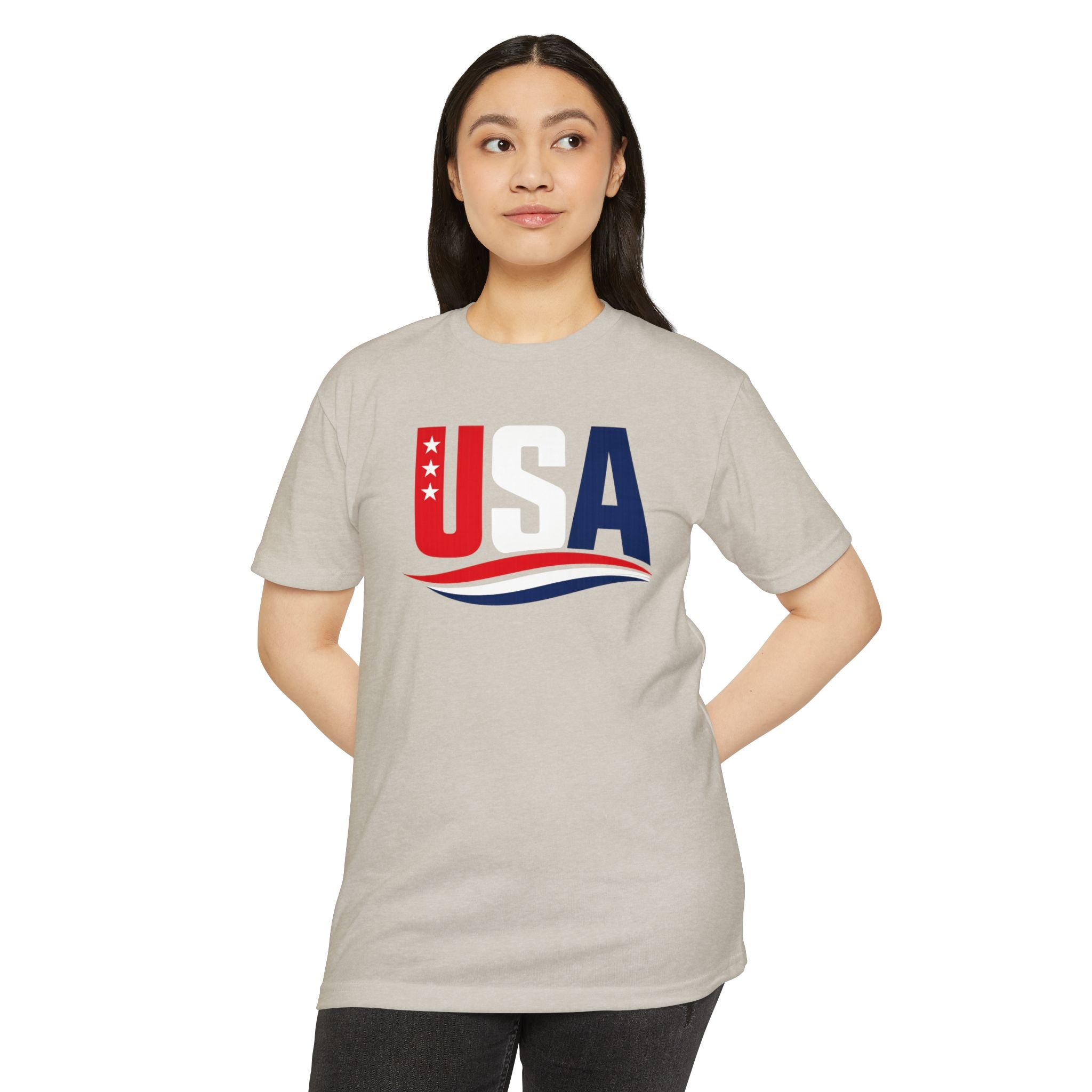 USA Flag Graphic T-Shirt — Patriotic Red White Blue Tee