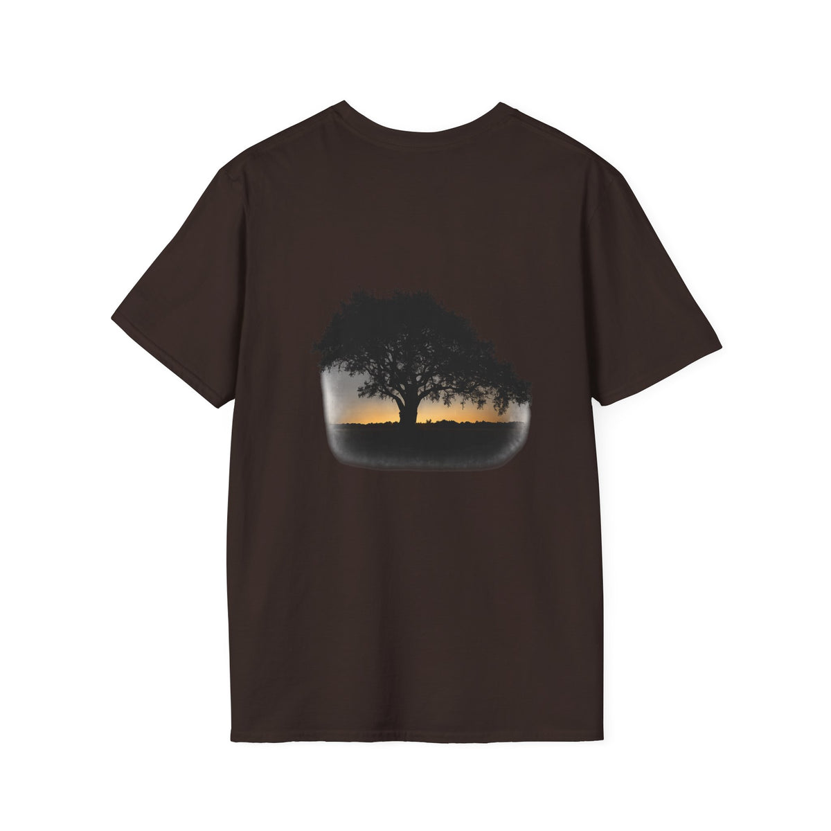Tree of Clues Sunset T-Shirt — Silhouette Nature Graphic Tee