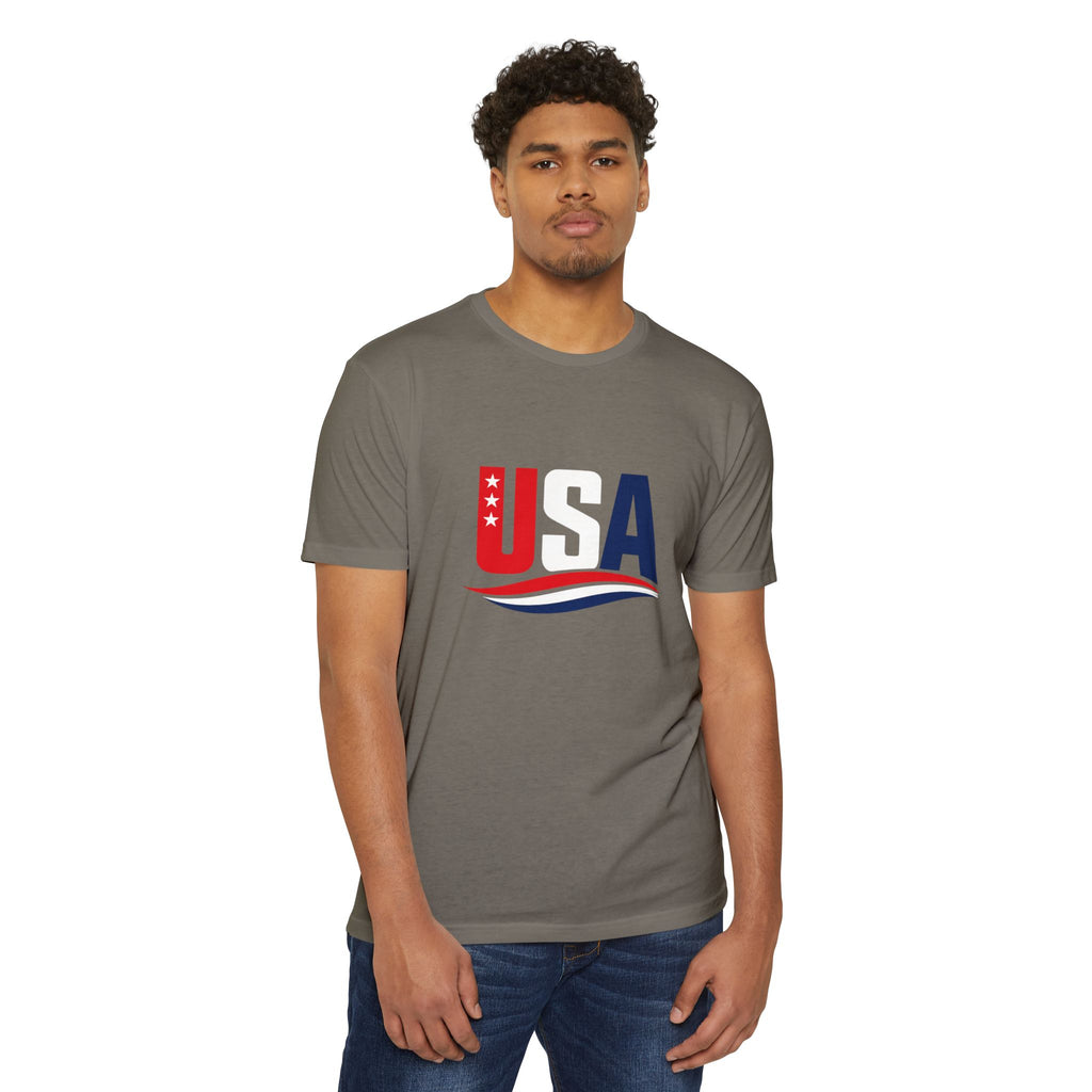 USA Flag Graphic T-Shirt — Patriotic Red White Blue Tee