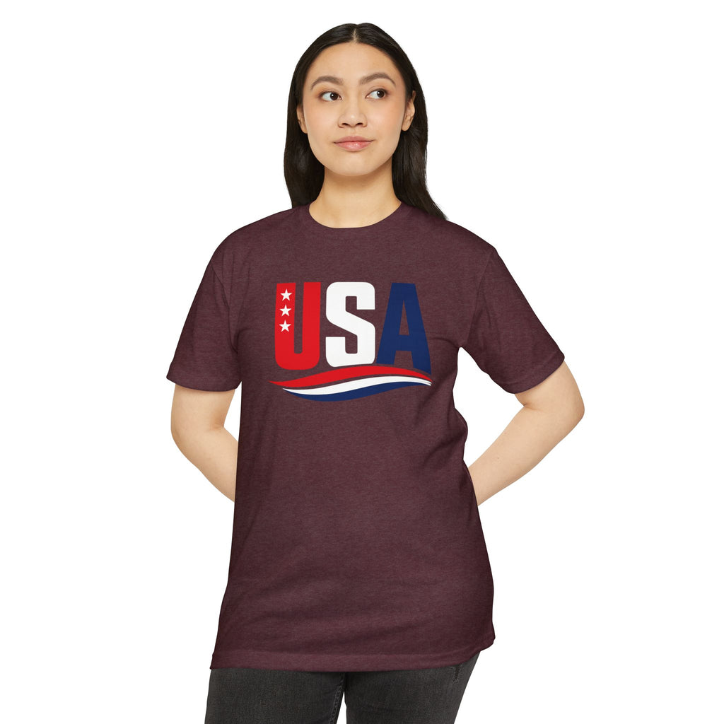 USA Flag Graphic T-Shirt — Patriotic Red White Blue Tee