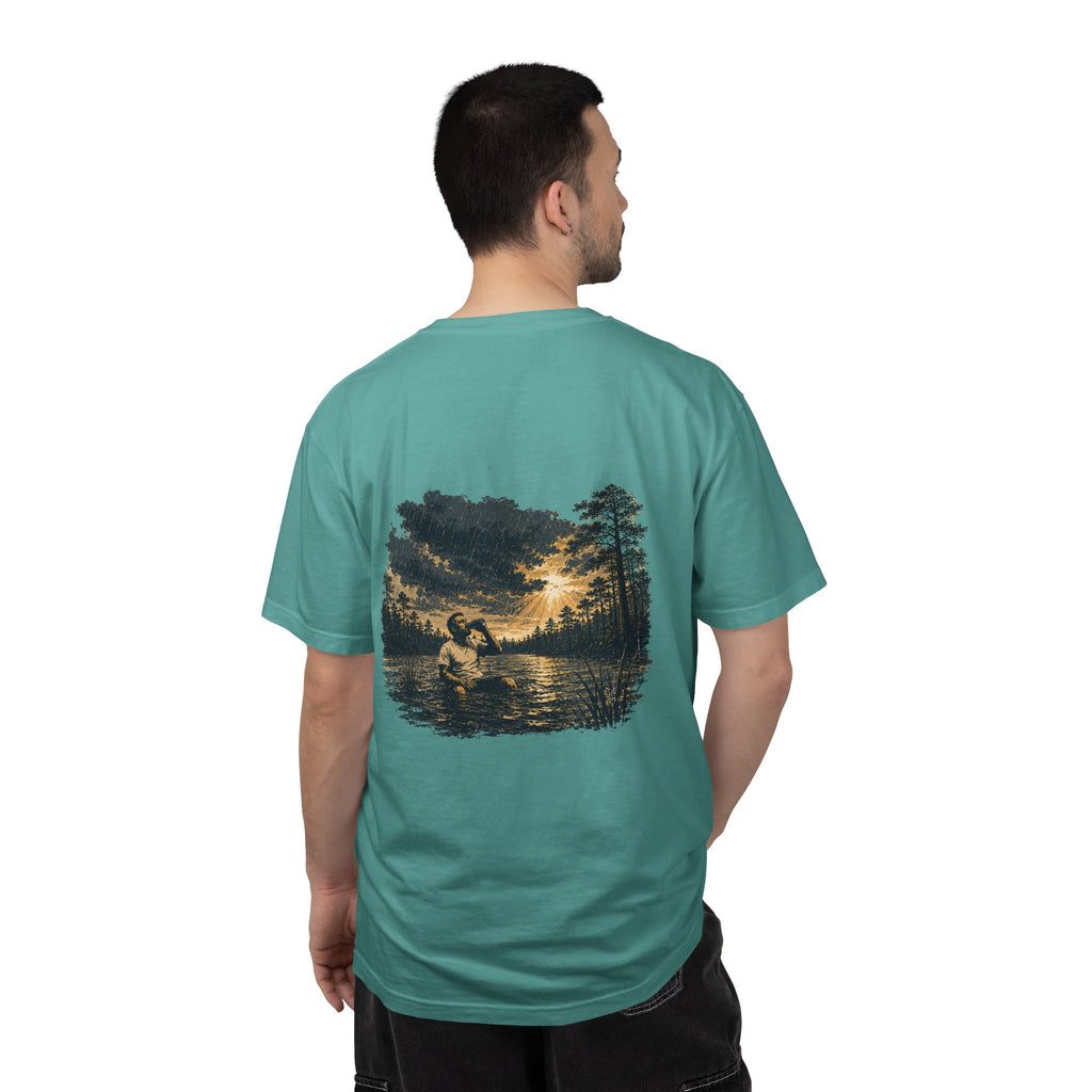 Sunset Vintage T-Shirt — Lake Scene