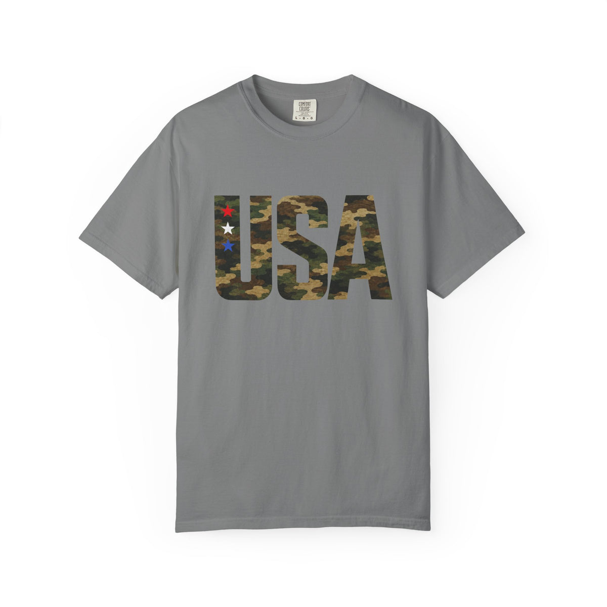 USA Camo Graphic T‑Shirt — Patriotic Military Style Tee