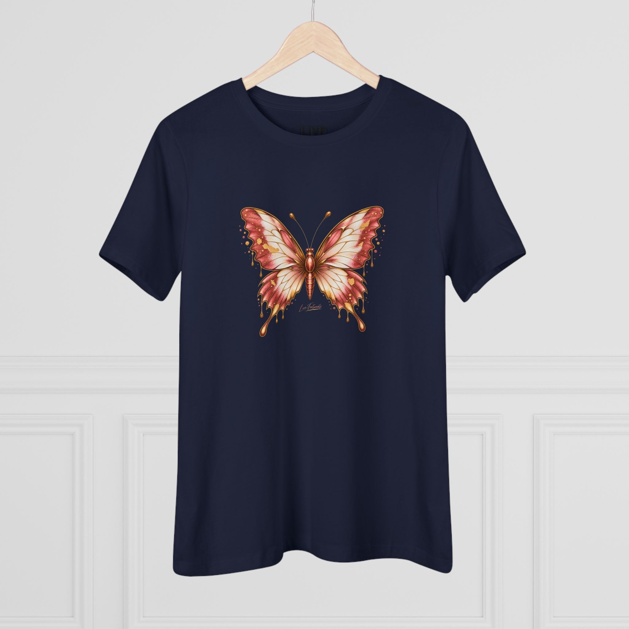Butterfly Graphic Tee — Women's Dusty Rose Butterfly Shirt