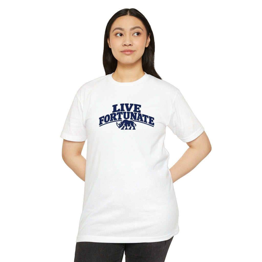 Live Fortunate Rhino Collegiate Tee | Premium Everyday T-Shirt