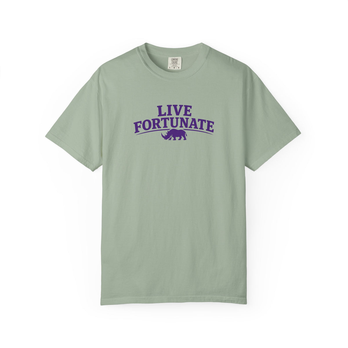 Live Fortunate Rhino Graphic T‑Shirt