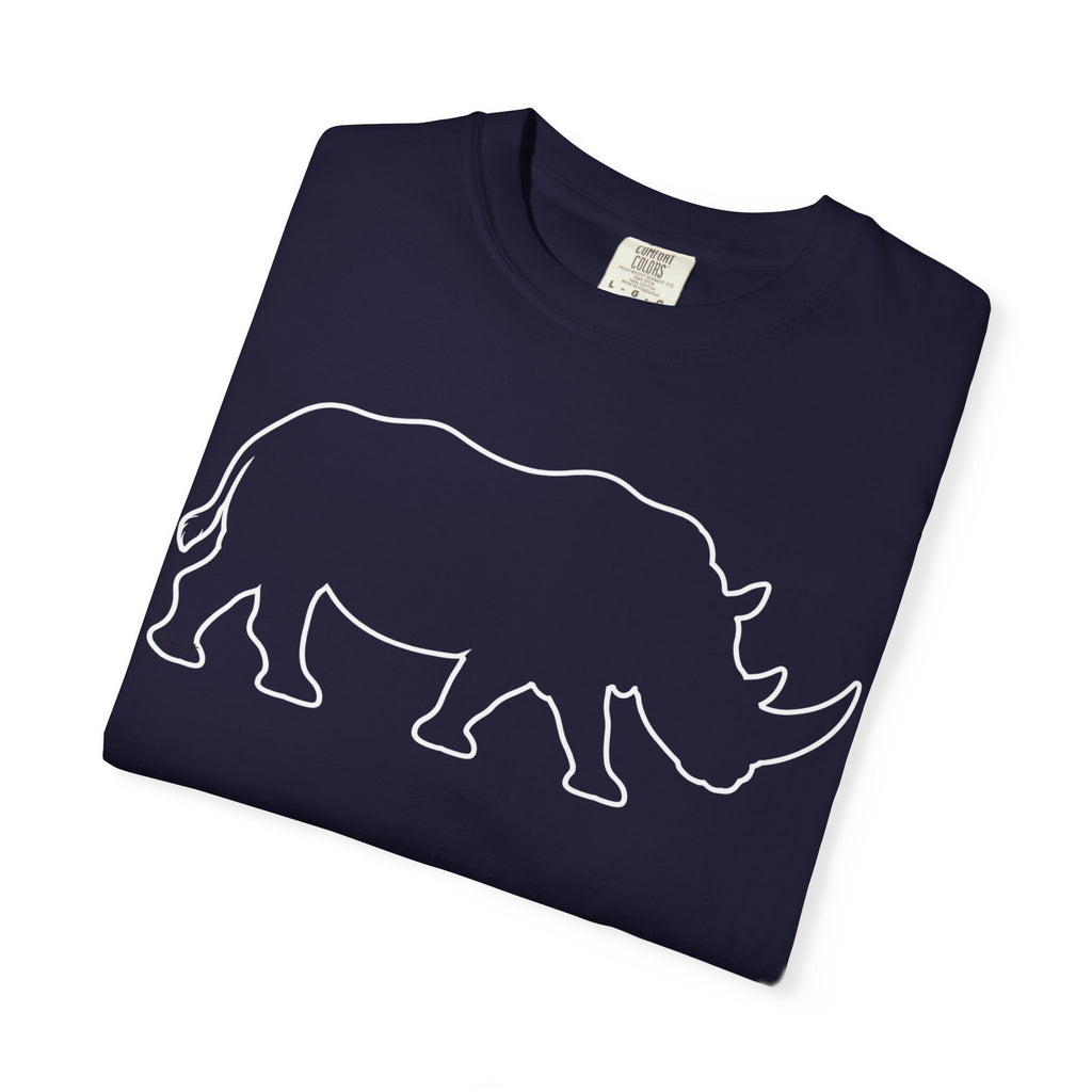 Rhino Outline T-Shirt — Minimal Wildlife Graphic Tee