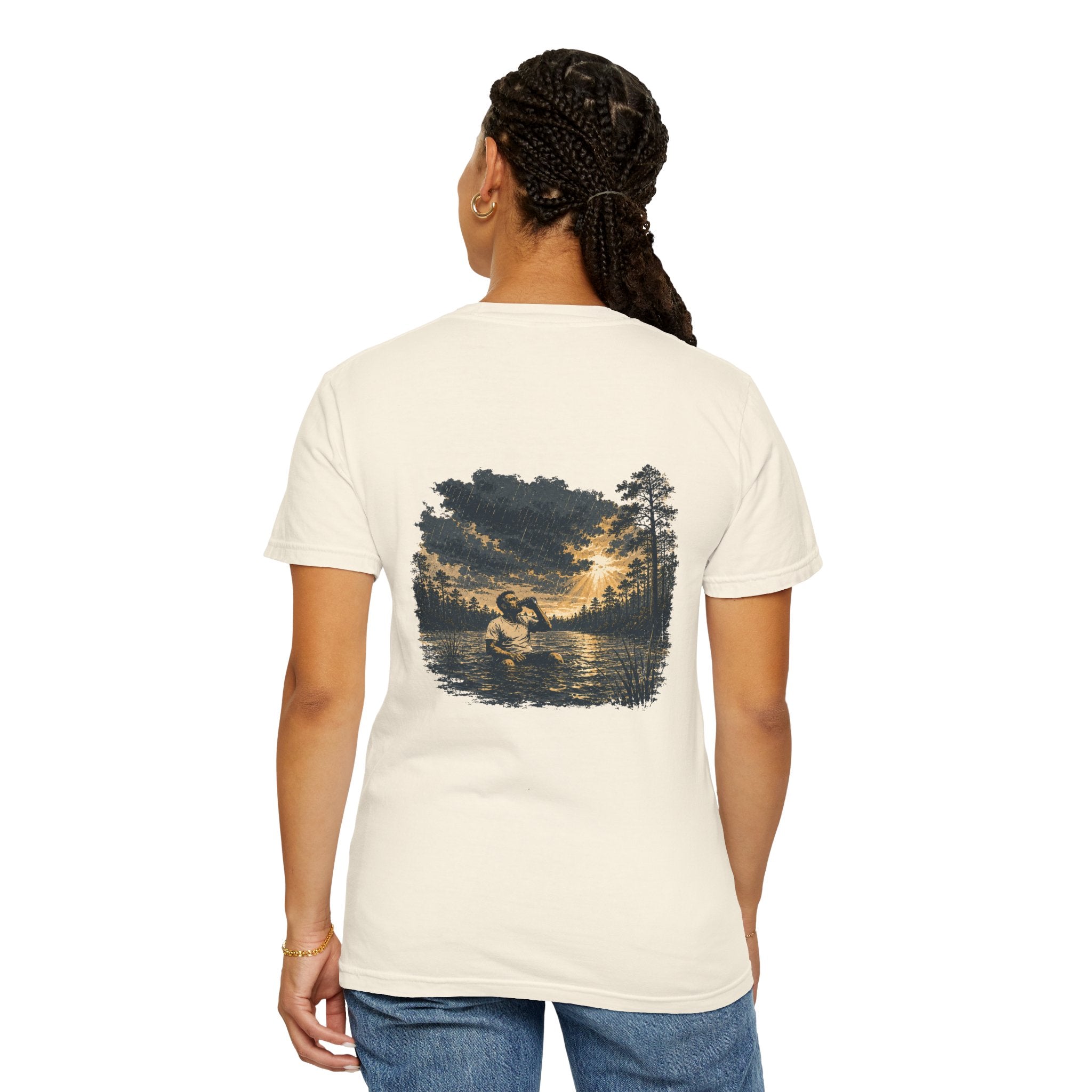 Sunset Vintage T-Shirt — Lake Scene