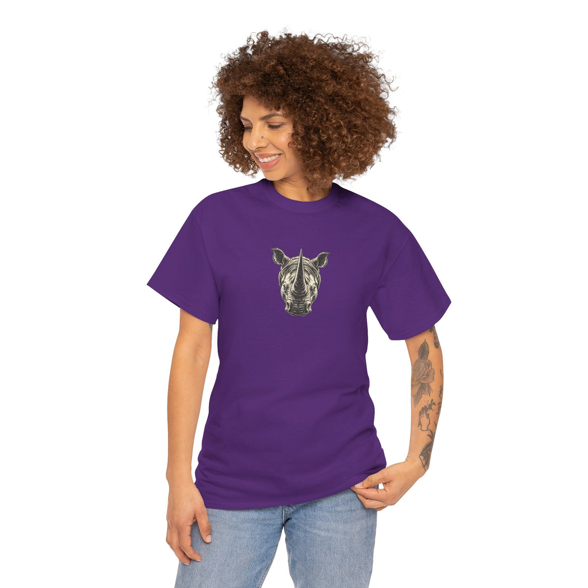Rhino Mindset Men’s Front & Back Graphic T-Shirt | Live Fortunate