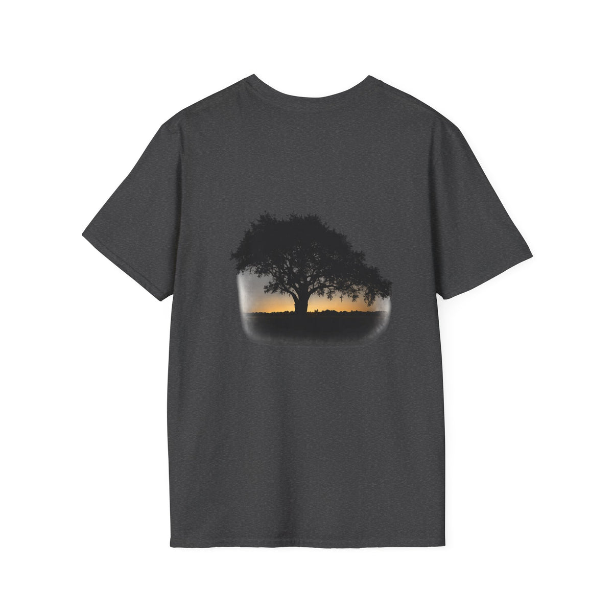 Tree of Clues Sunset T-Shirt — Silhouette Nature Graphic Tee