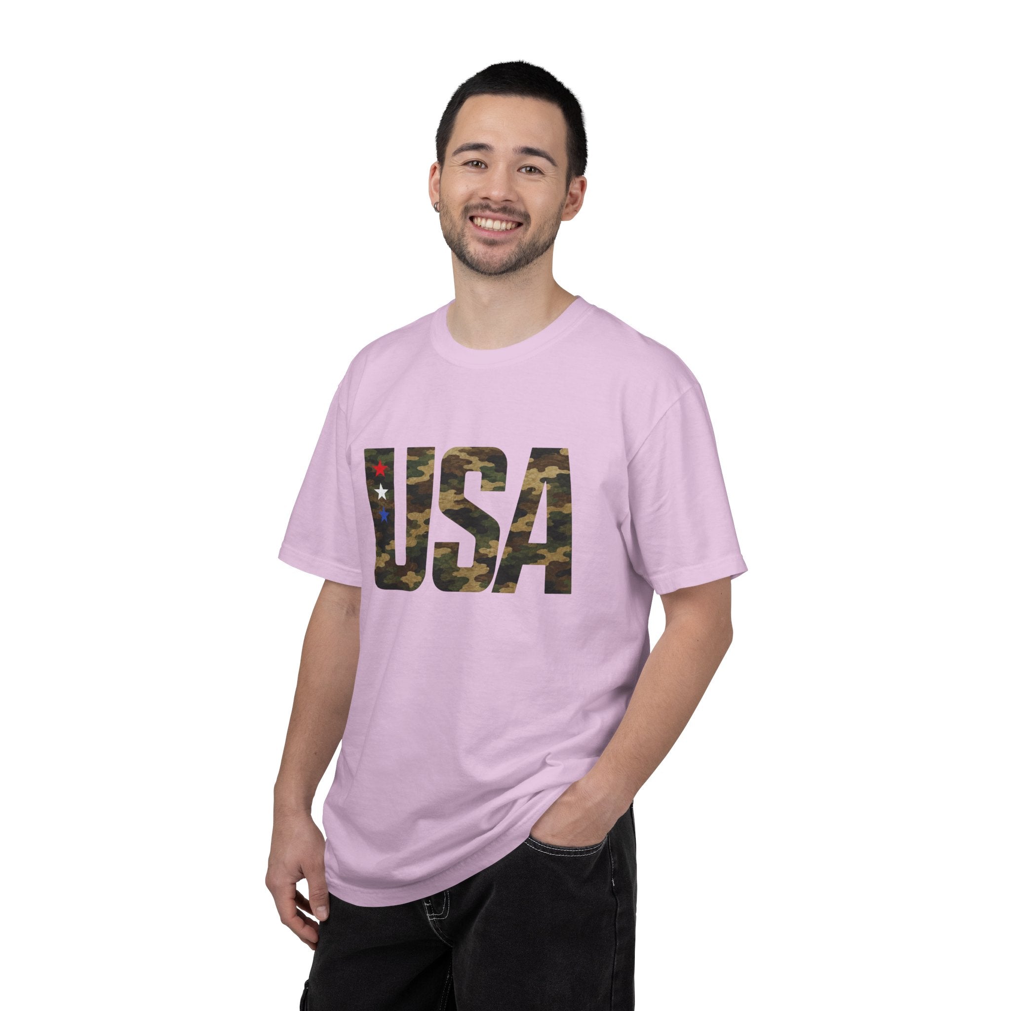 USA Camo Graphic T‑Shirt — Patriotic Military Style Tee